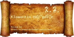 Klementis Hágár névjegykártya